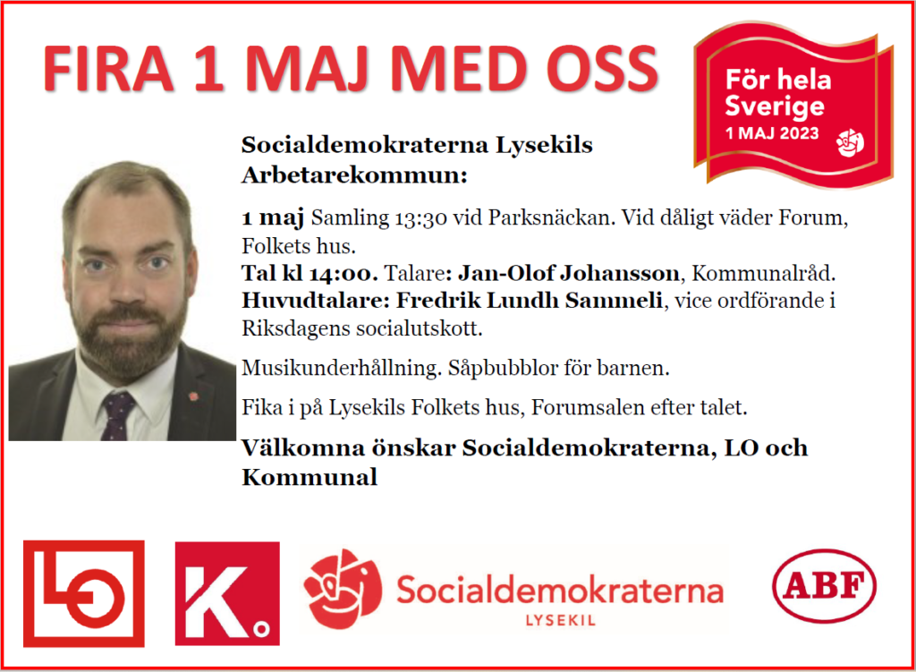 Fira 1 maj med oss! Vi träffas i 13:30 vid Parksnäckan