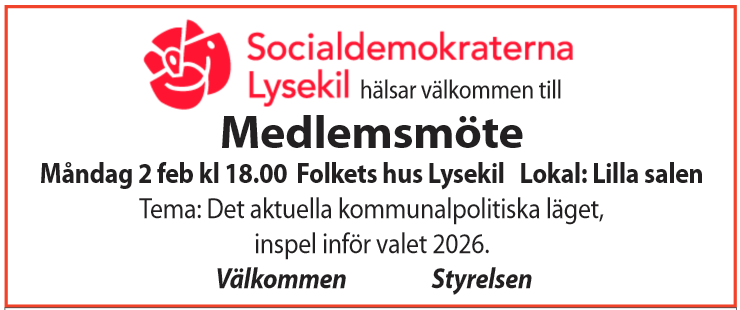 Medlemsmöte 2 februari 2026 kl. 18:00